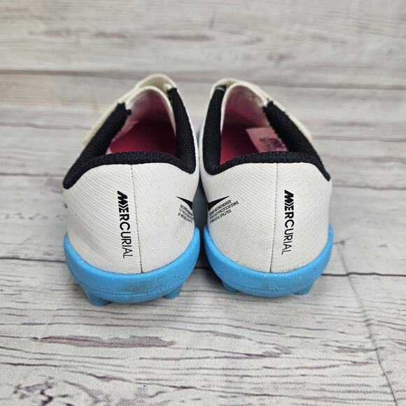 Nike JR Mercurial Toddler Child Sz 9C Soccer Cleats DJ5964-146 White / Blue - Picture 3 of 5